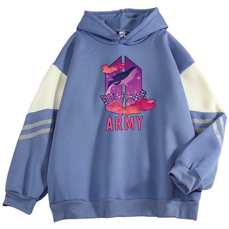 BTS Army Purple Whale Candy Color Hoodie