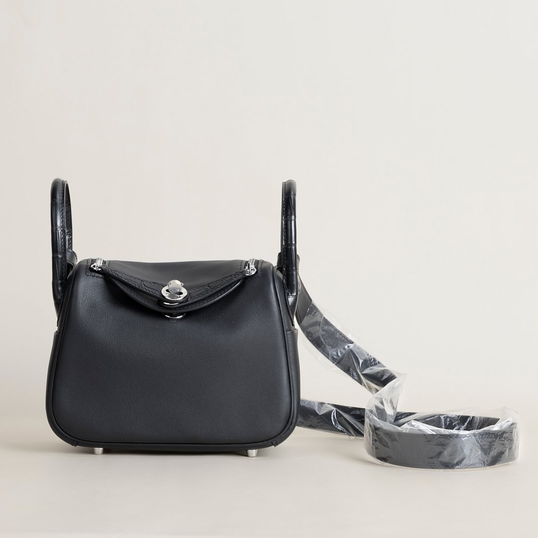 Mini Lindy Touch Swift/Matte Alligator Crocodile leather 89 Noir PHW