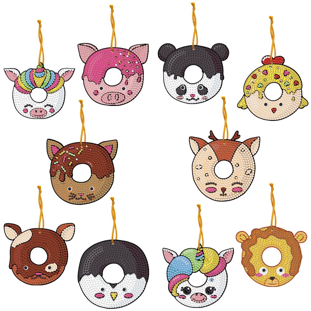 10pcs Hanging Ornament Single Side 5D DIY Cartoon Christmas Gifts (GS203)