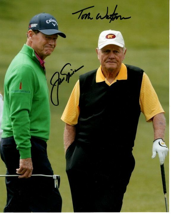 JACK NICKLAUS and TOM WATSON signed autographed PGA GOLF Photo Poster painting