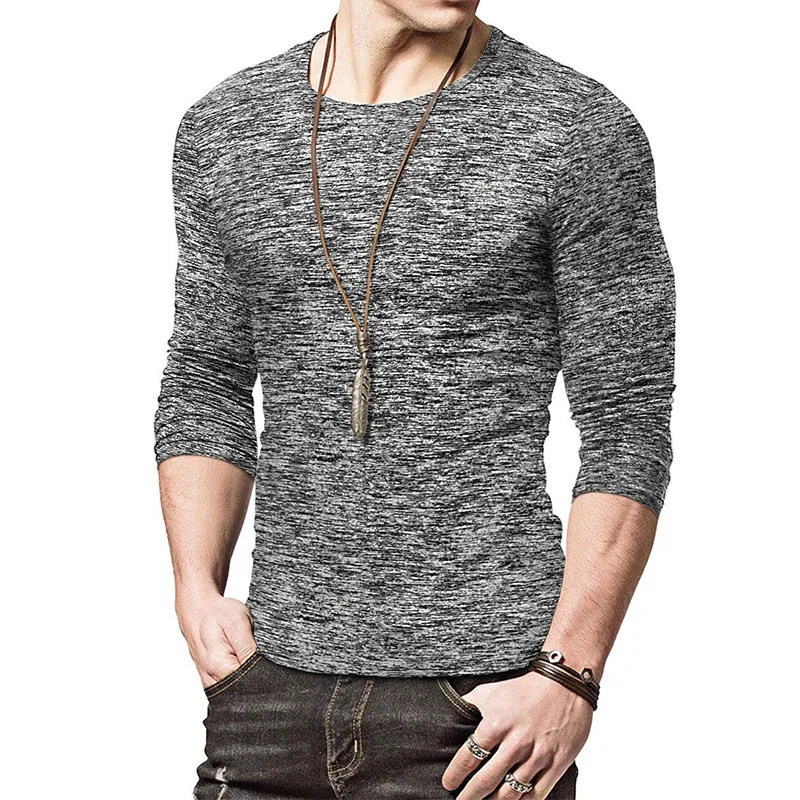 Casual Round Neck Western Bottoming Long Sleeve T-Shirt