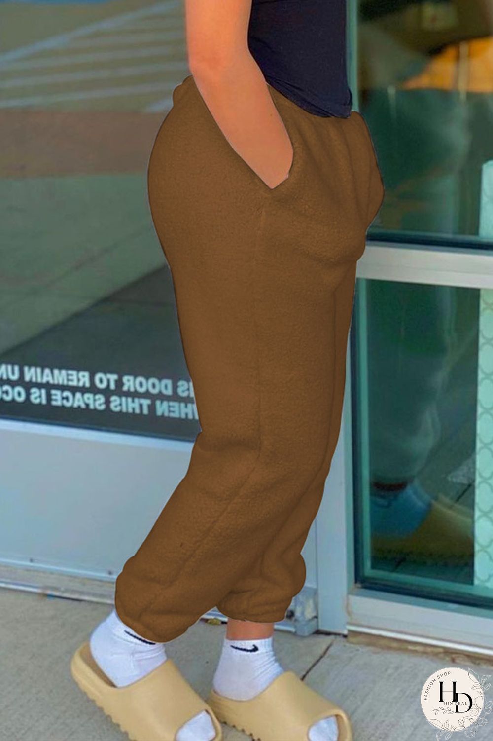 White Casual Solid Regular Mid Waist Pencil Bottoms