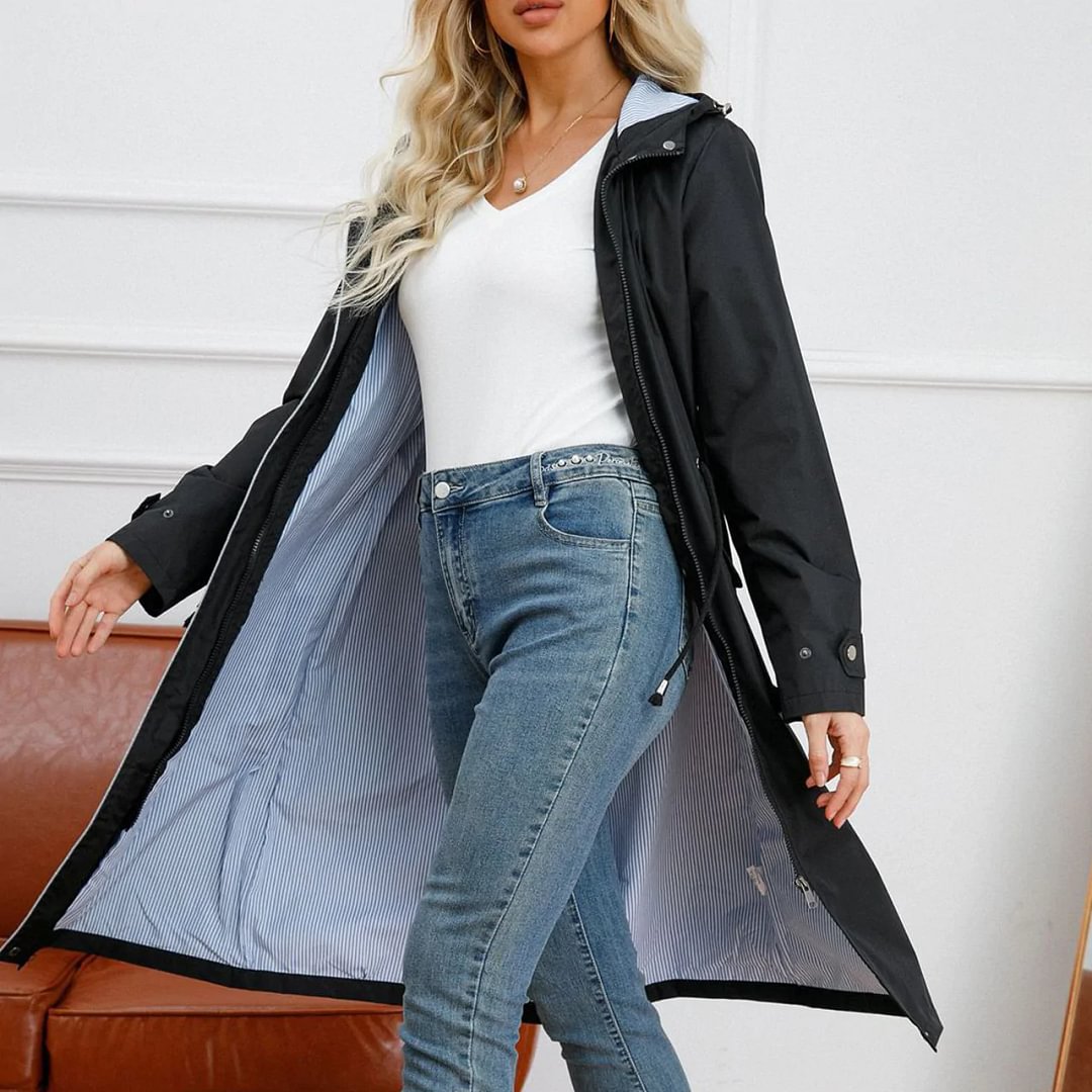 Long Casual Hooded Jacket For Women
