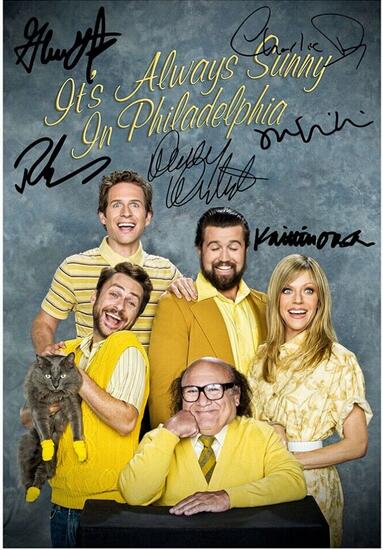 ITS ALWAYS SUNNY IN PHILADELPHIA CAST SIGNED TV SHOW SEASON Art Film Print Silk Poster for Your Home Wall Decor