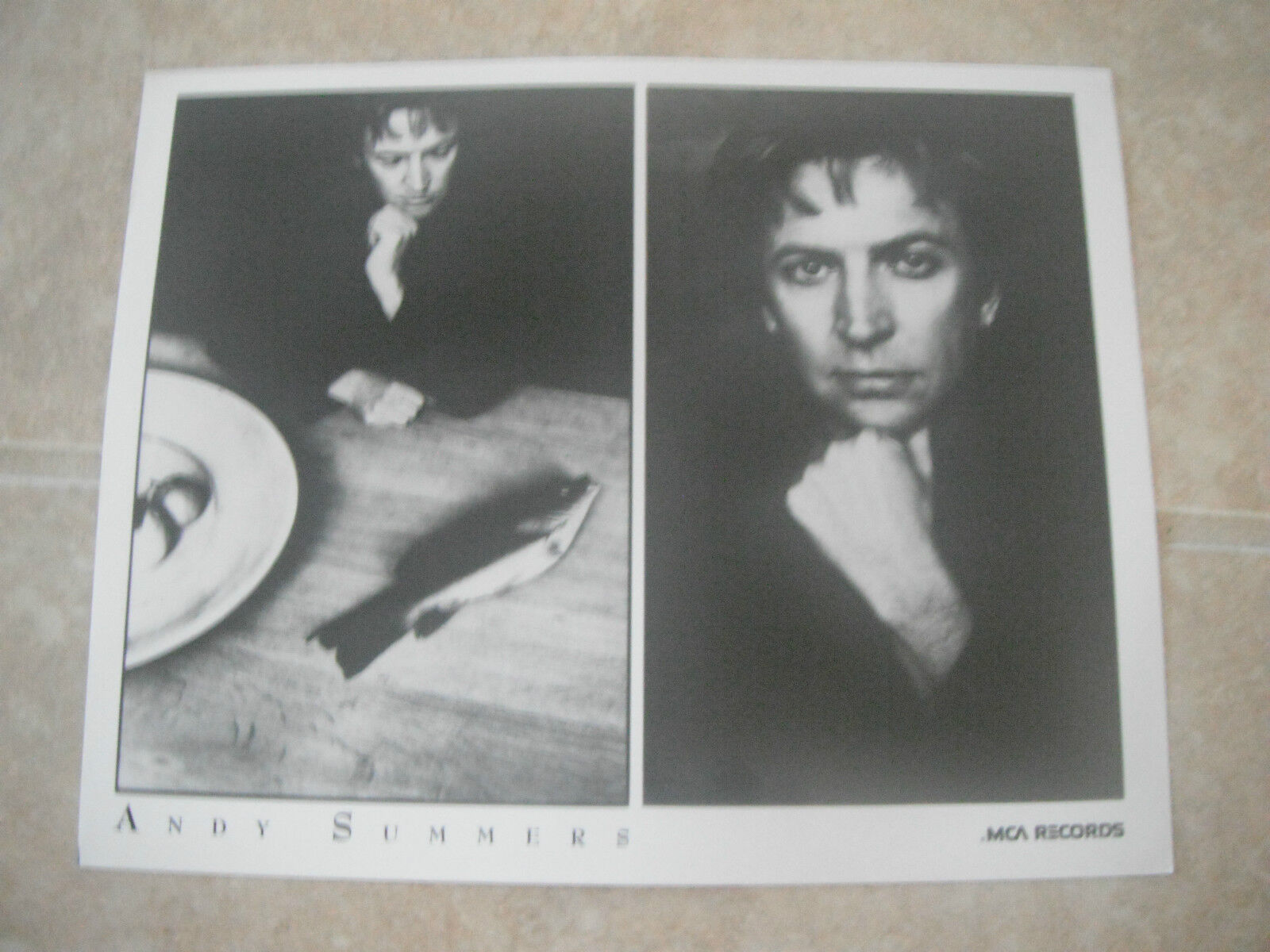 Andy Summers The Police B&W 8x10 Promo Photo Poster painting Picture Original