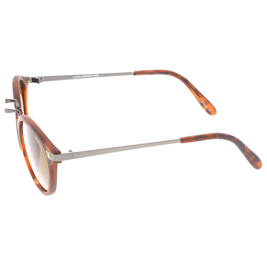 Retro Horn Rimmed Metal Nose Bridge P3 Round glasses 50mm