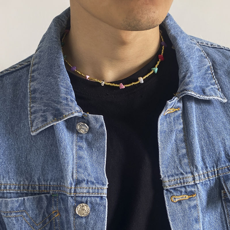 3MM Colorful Small Beads Chain Necklace for Men-VESSFUL