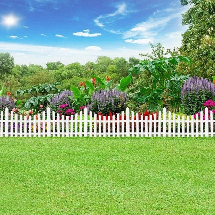 White Edged Garden Picket Fence