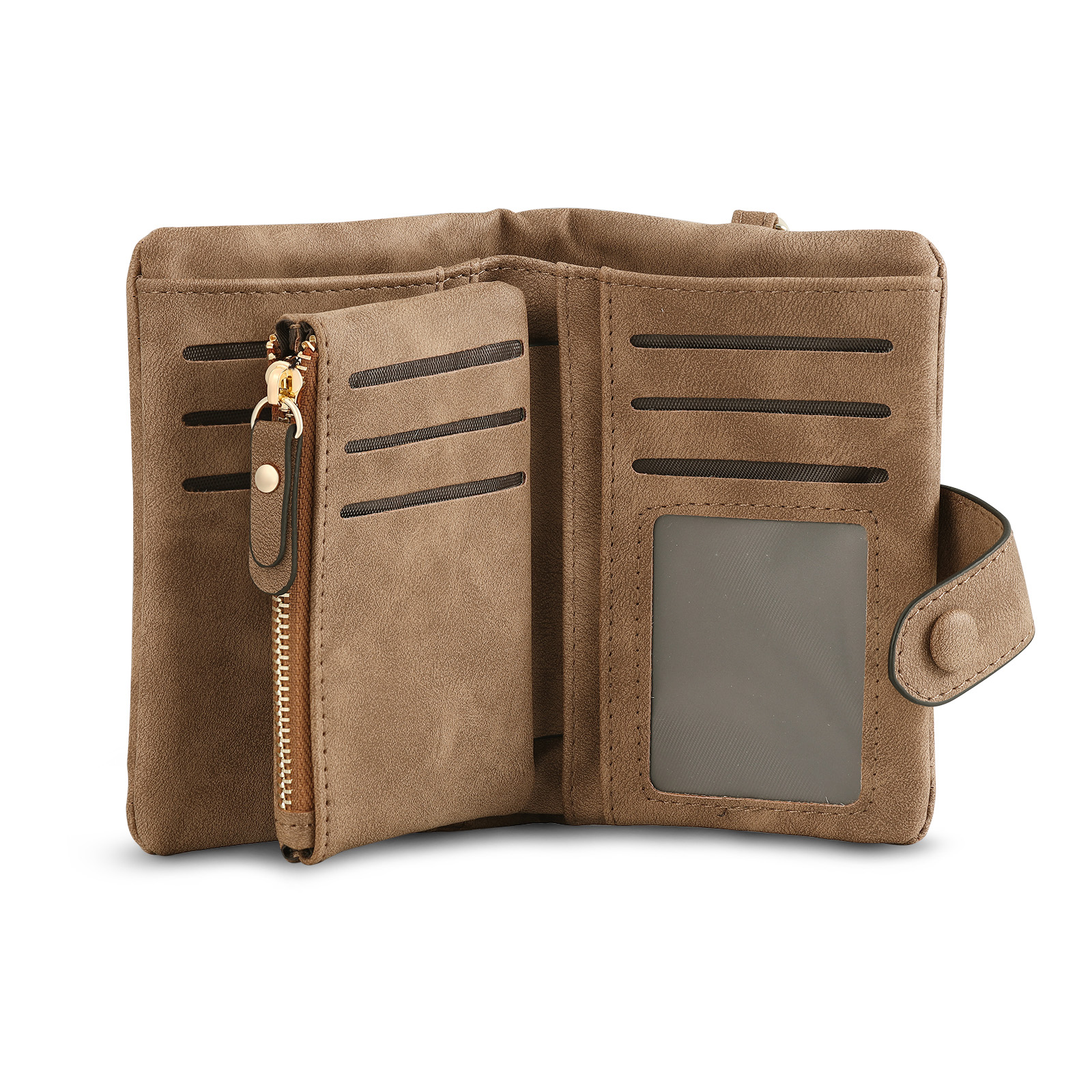 Portafoglio in PU pelle con 4 nomi & 2 testi & 1 foto personalizzati per mamma