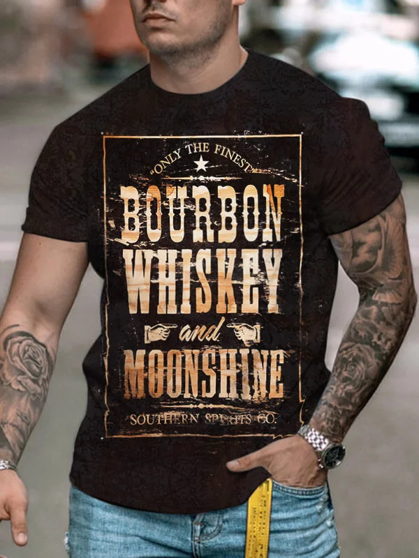 Men's  Famous Bourbon Printed T-Shirt