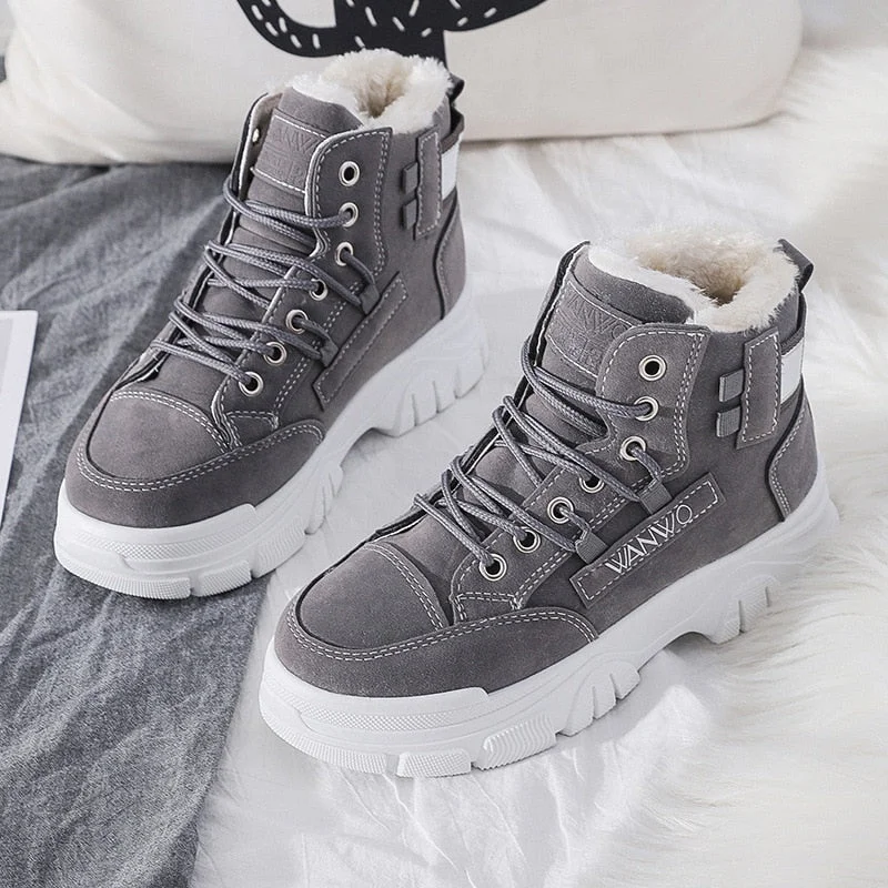 Women Boots 2021 Fashion Platform Snow Boots Women Comfort Winter Women Boots Warm Plush Short Boots Botines Mujer