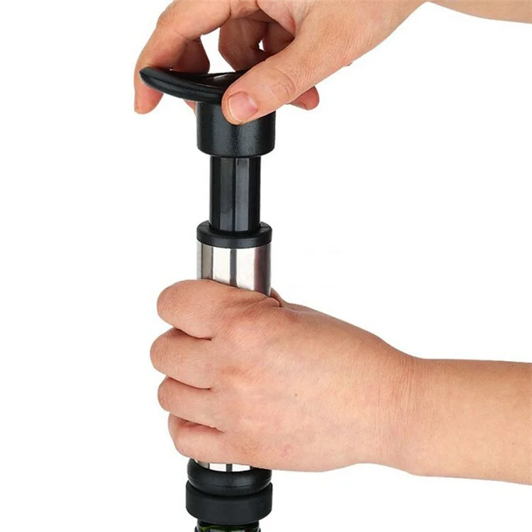 Wine Stopper With Vacuum Pump Air lock Aerator Bottle Stopper Keep Wine Fresh Saver Sealing Stainless Steel Bar Accessories
