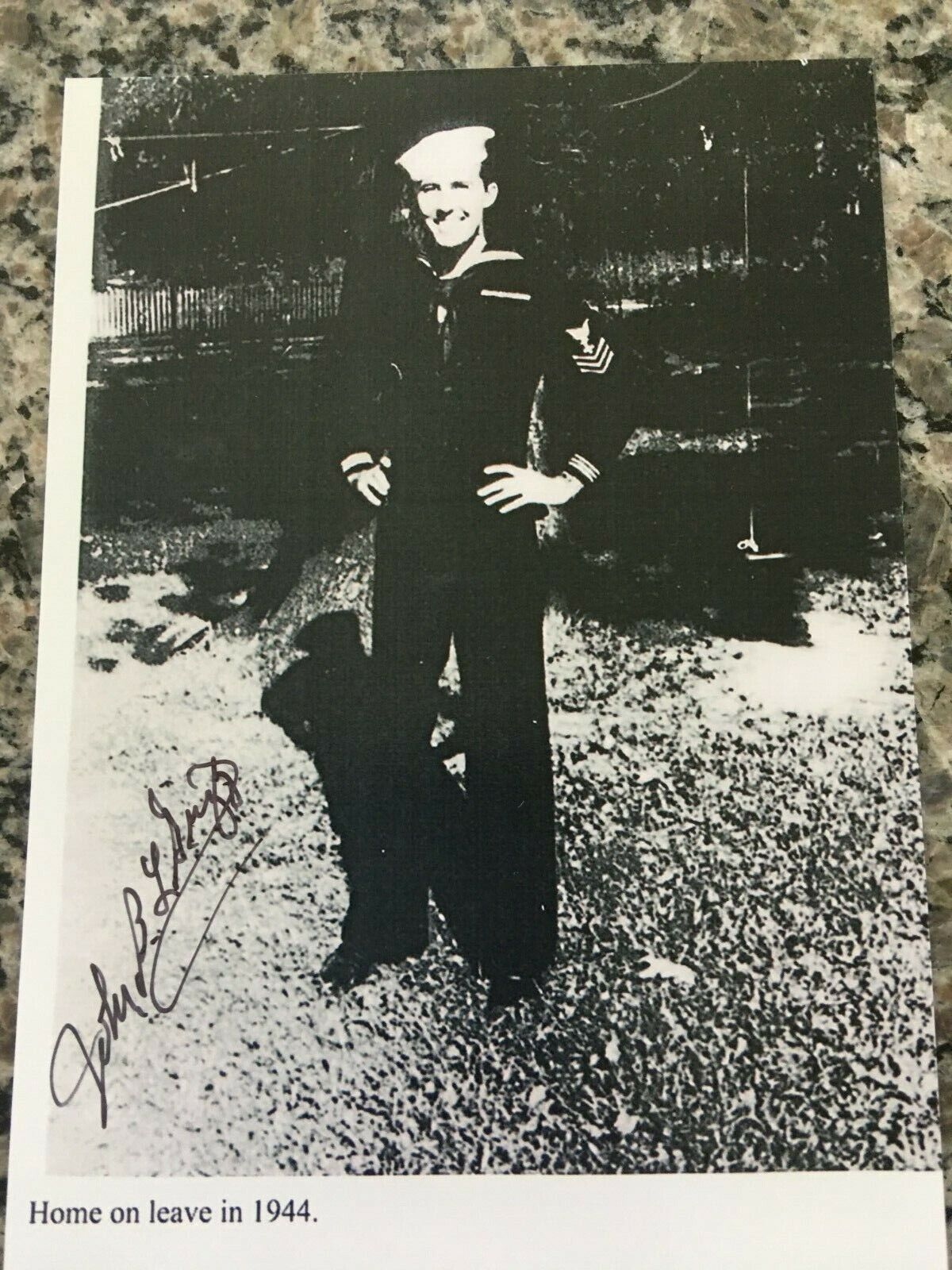 JOHN BEUFORD LAMAR GRIGG USS FRANKFORD & USS YMS 274 NAVY VETERAN SIGNED Photo Poster painting