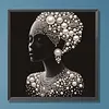 Pearl Headwrap Black Lady Special Shaped 5D DIY Partial Drill Diamond Art Kit 30x30cm Diamonds Dots Gem Art Kits for Adults Home Decor