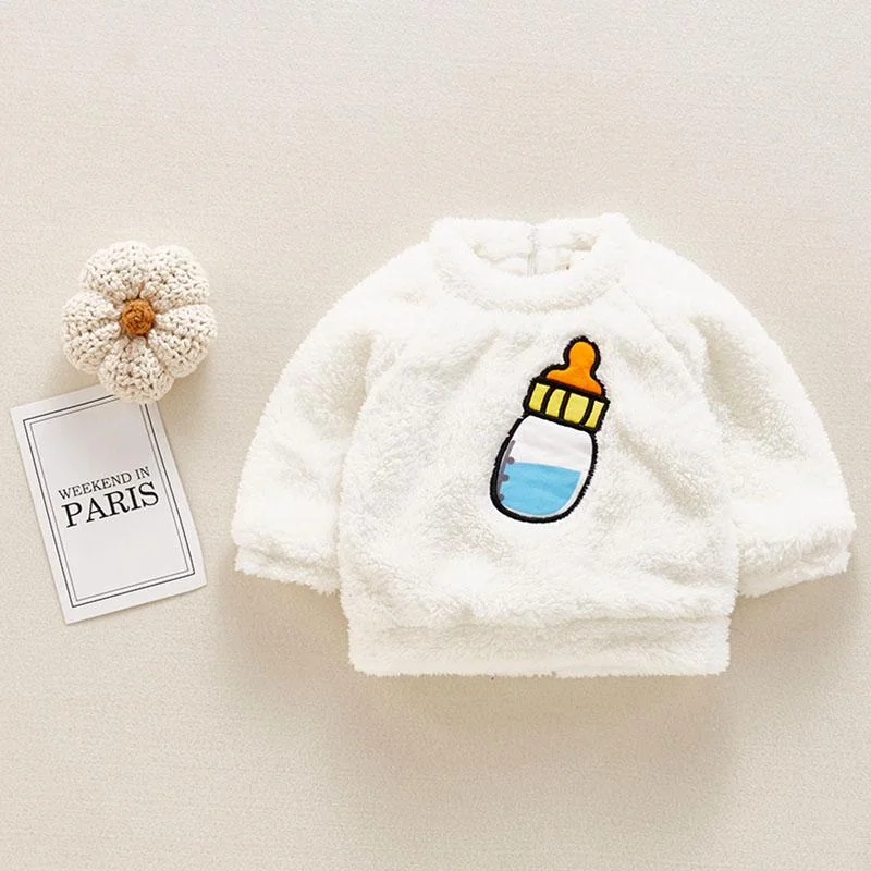 Winter Baby Girl Bodysuits 0-2Yrs Baby Plush Ears Baby Newborn Clothes Hooded Bodysuit Climbing Clothes Plush Thickened