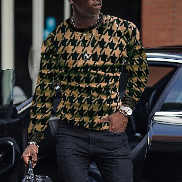 LONG SLEEVE  MEN'S FASHION POLO SHIRT CASUAL RETRO