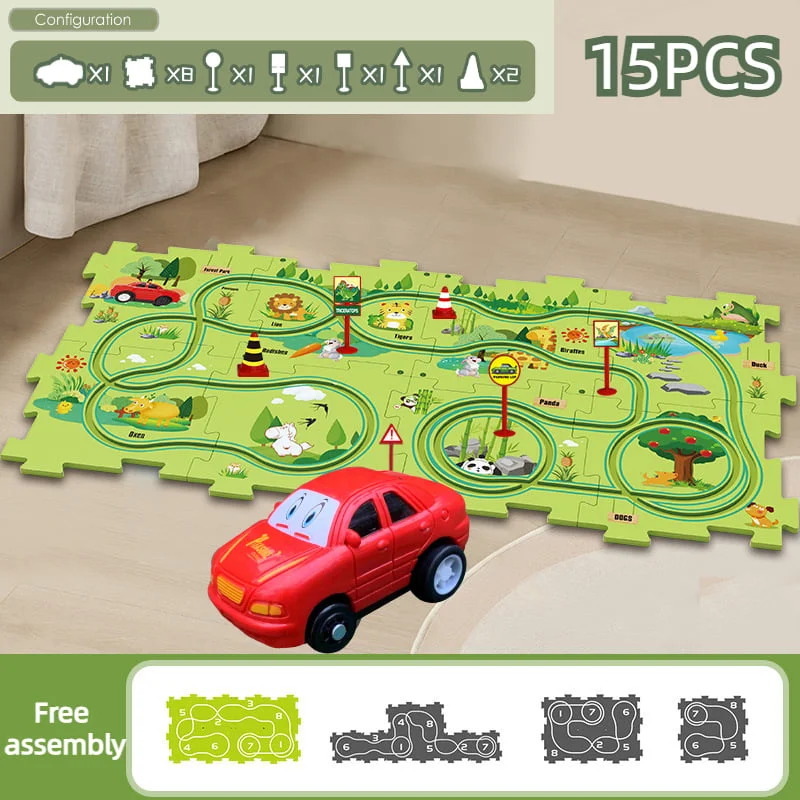 ✨Children's Educational Puzzle Track Car Play Set