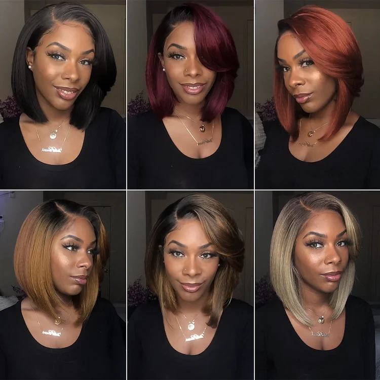 13X4 Lace Frontal Lace Wig Short Bob Hair Wig Pre Plucked with Baby Hair