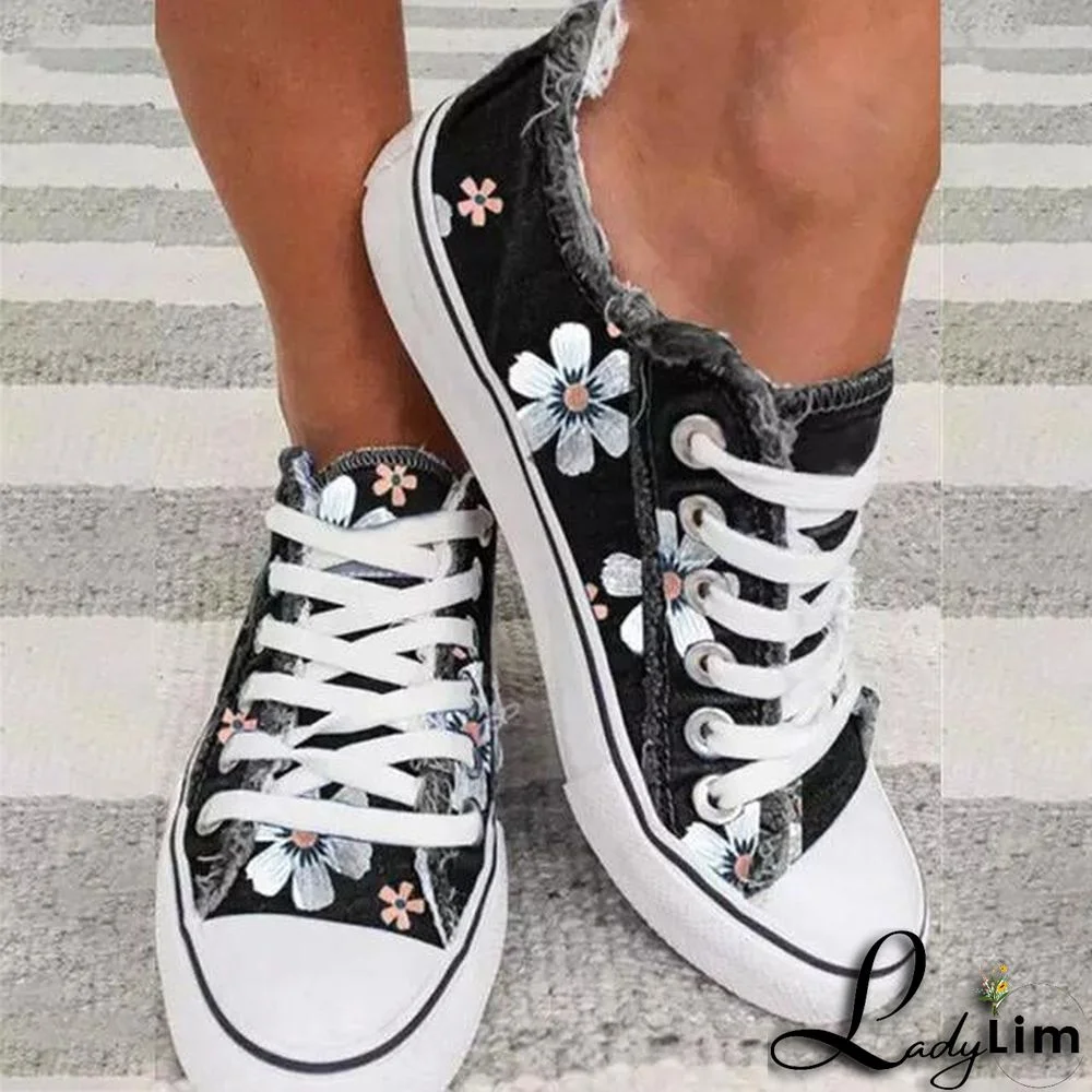 Floral Print Canvas Shoes