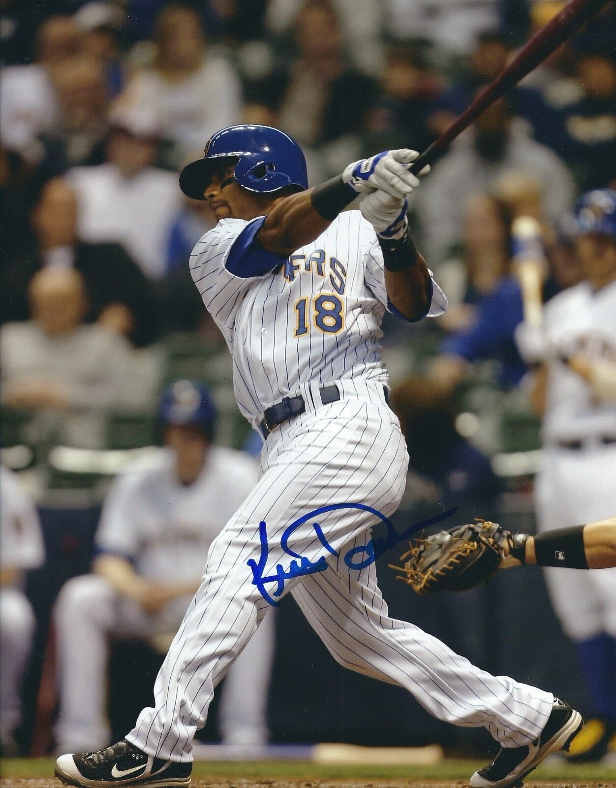 Signed 8x10 KHRIS DAVIS Milwaukee Brewers Autographed Photo Poster painting - w/COA