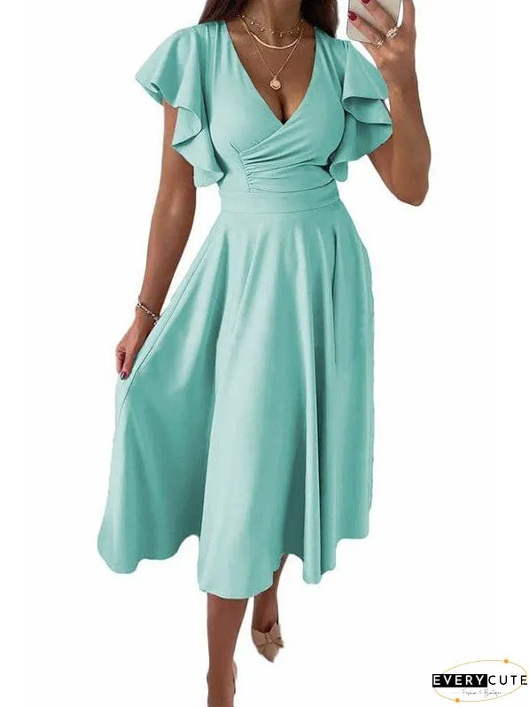 Party Dress with Flutter Sleeves