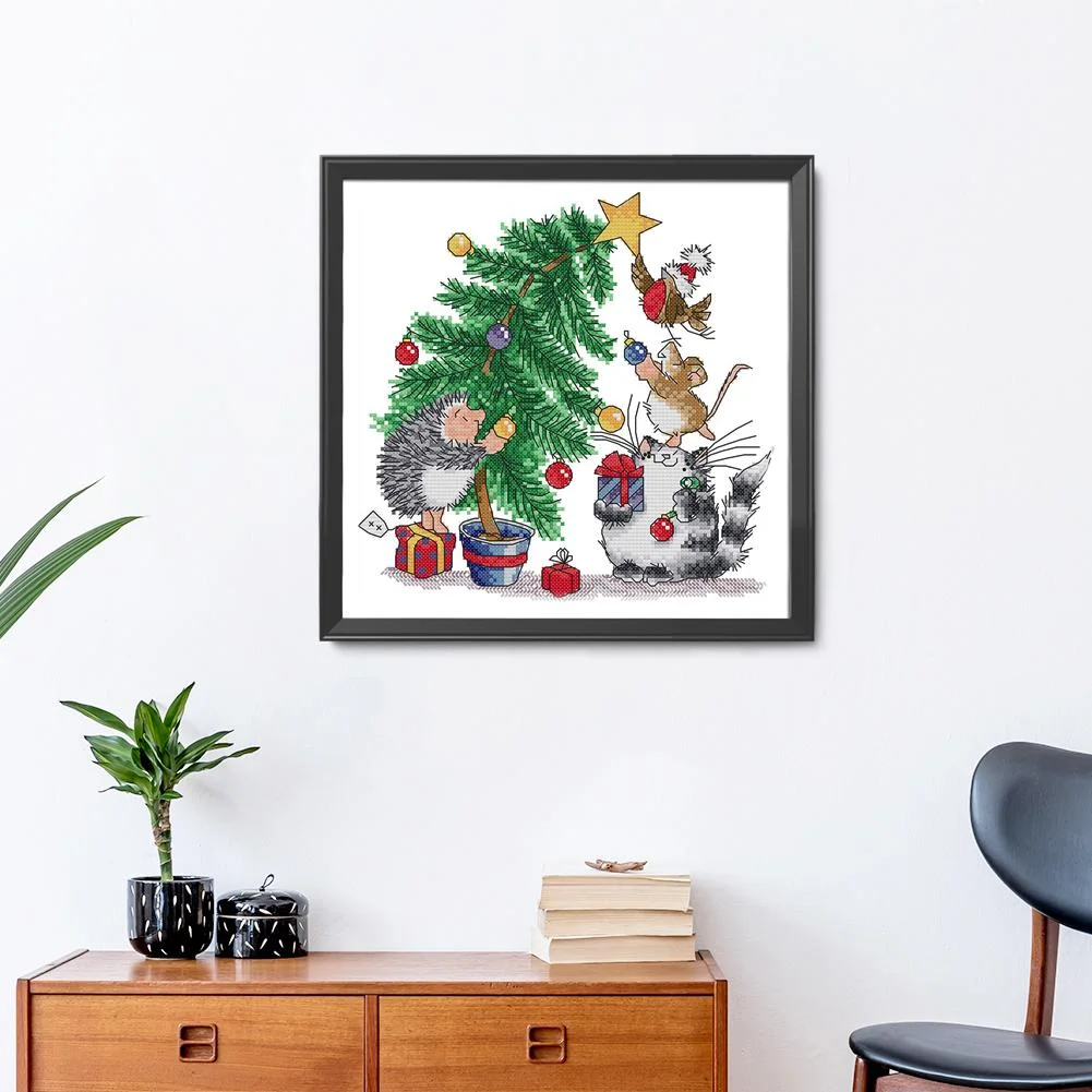 14ct Stamped Cross Stitch - Christmas Gift(28*28cm)