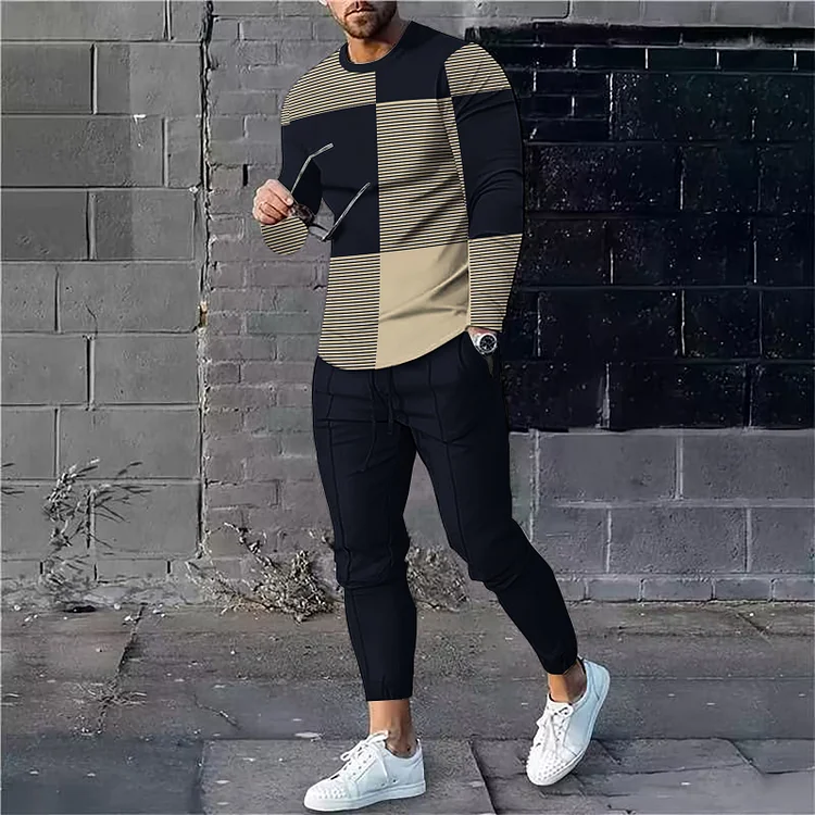 Casual and Fashionable Round Neck men's suit