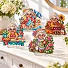 (Grandma)DIY Pearl Diamond Painting Acrylic Stand, Christmas Double-Sided Printed Tabletop Decoration, Special Shaped Diamond Art Craft Kit for Home Decor