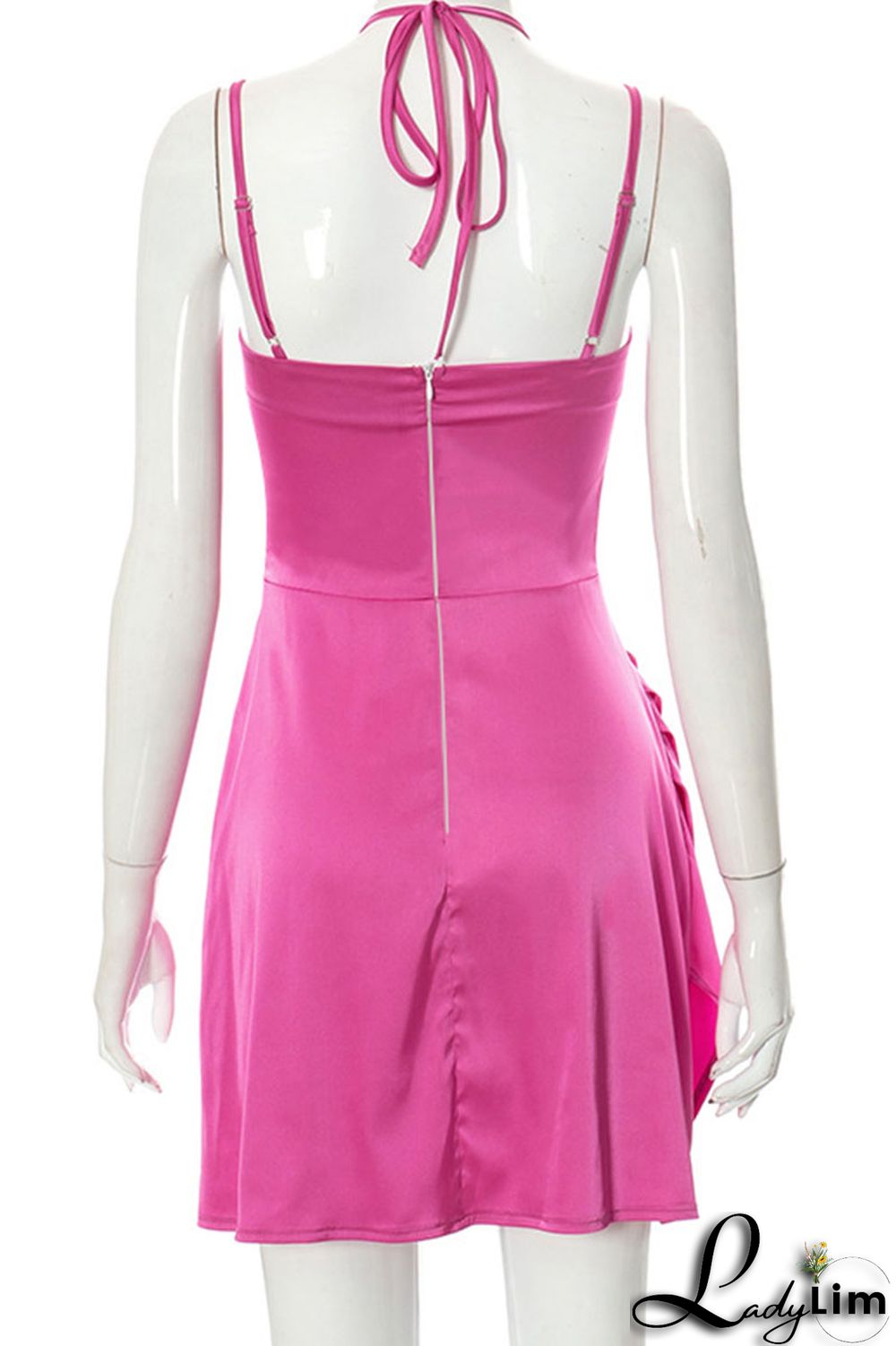 Red Sexy Solid Patchwork Spaghetti Strap A Line Dresses