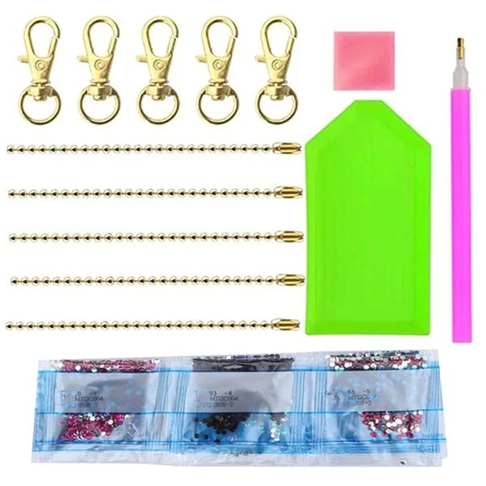 5pcs Diamond Painting Keyring Kits DIY Star Wars Keychain Bag Pendant(Double Sided)