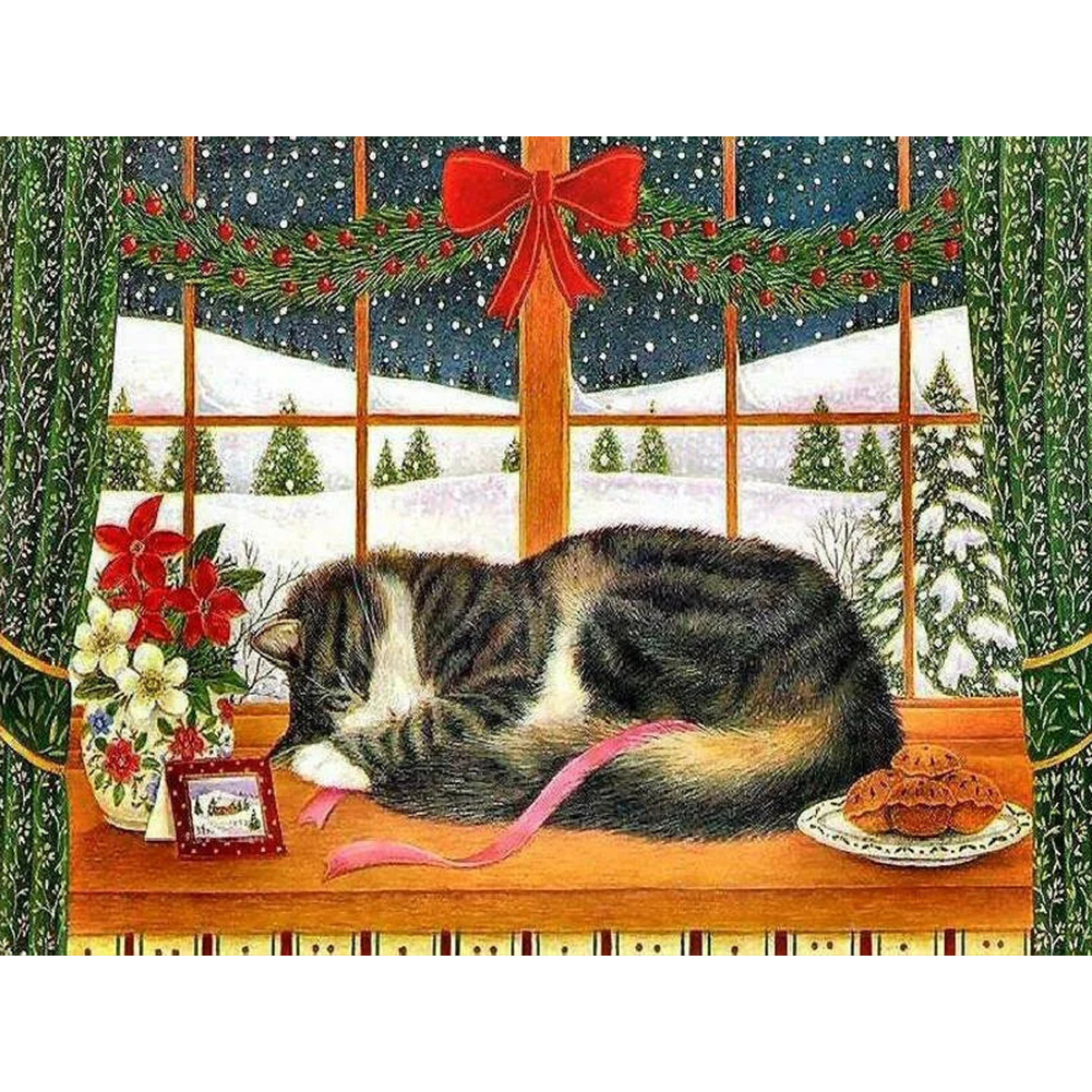 

Funny Cat - Round Drill Diamond Painting - 40*30CM, 501 Original