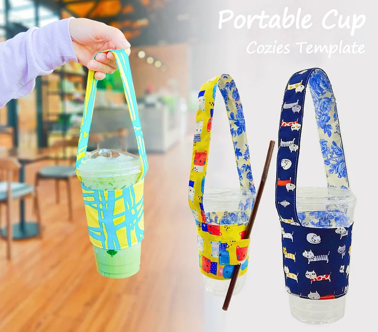 Portable Cup Cozies Template - With Instructions