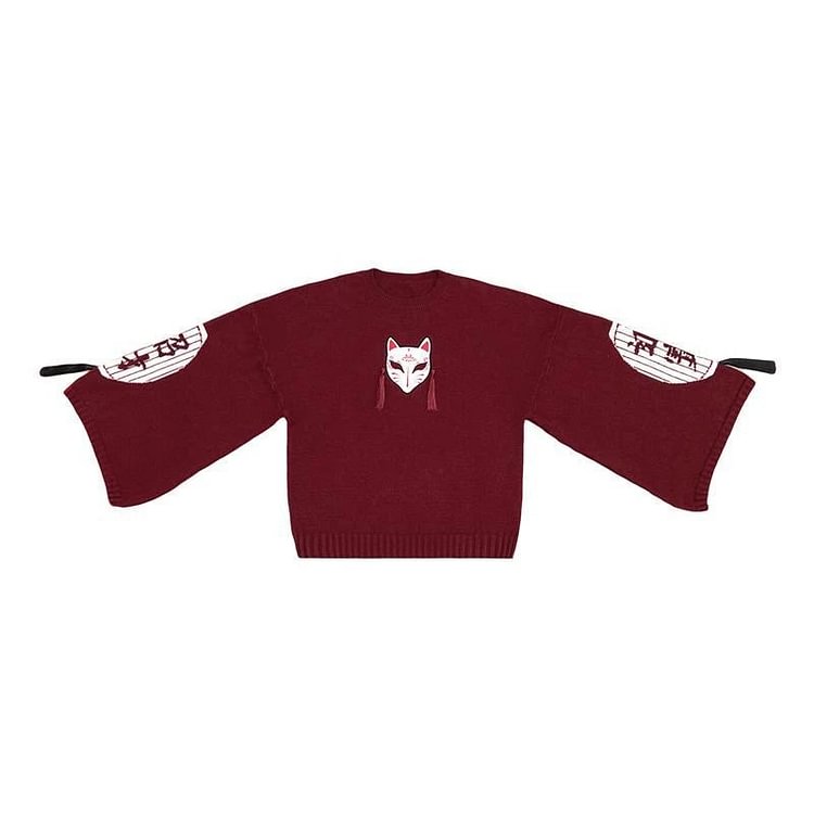 Lucky Cat Embroidery Tassels Sweater Pullover