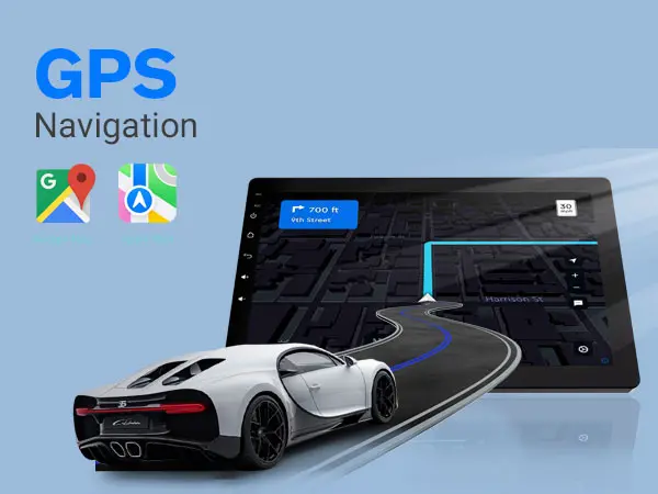 Product Introduction of 10.1" Rotatable Touch Screen Car Stereo Single Din - Android 13. Wireless CarPlay/Android Auto. 4-Core CPU. 2GB+32GB. GPS Navigation. Hi-Fi Sound. Bluetooth 4.2. AHD Backup Camera (Vertical Fit) 7