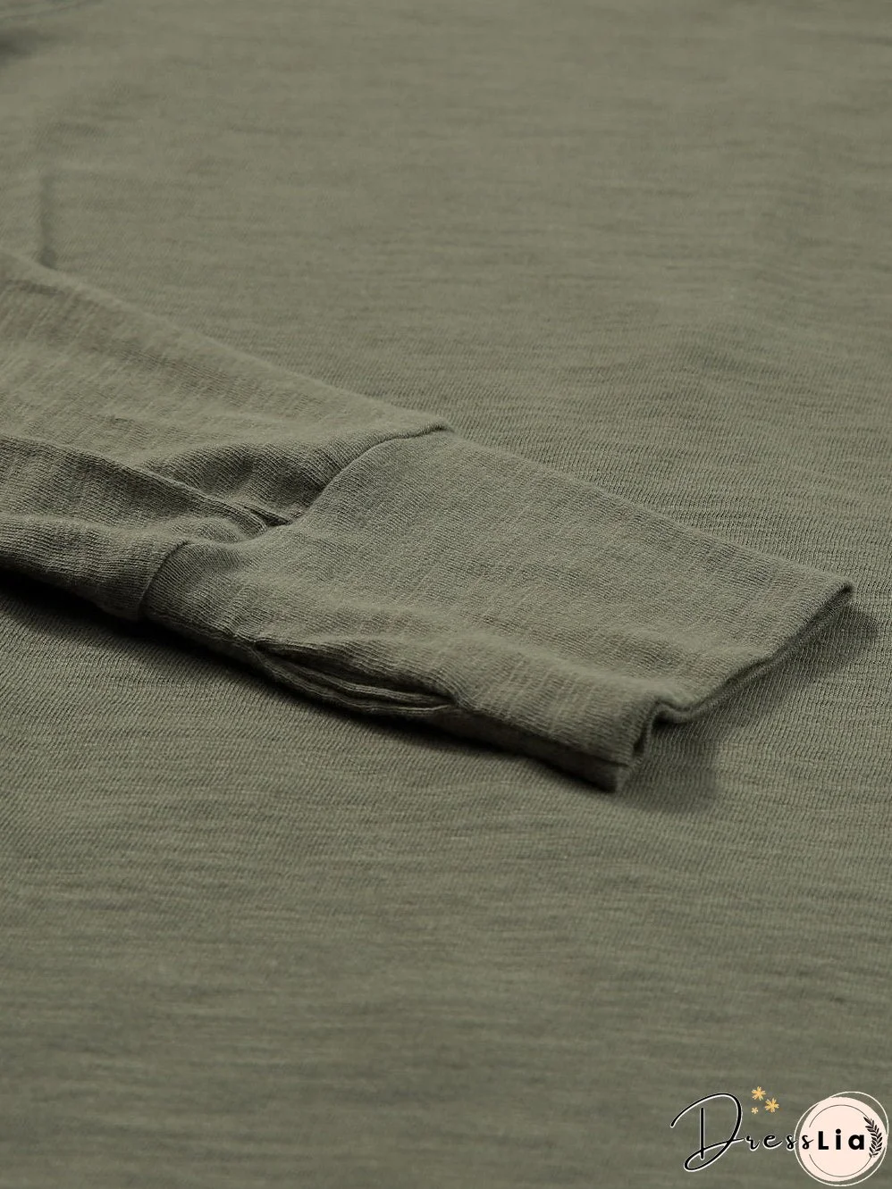 Green Classic Round Neck Long Sleeve Sweatshirt