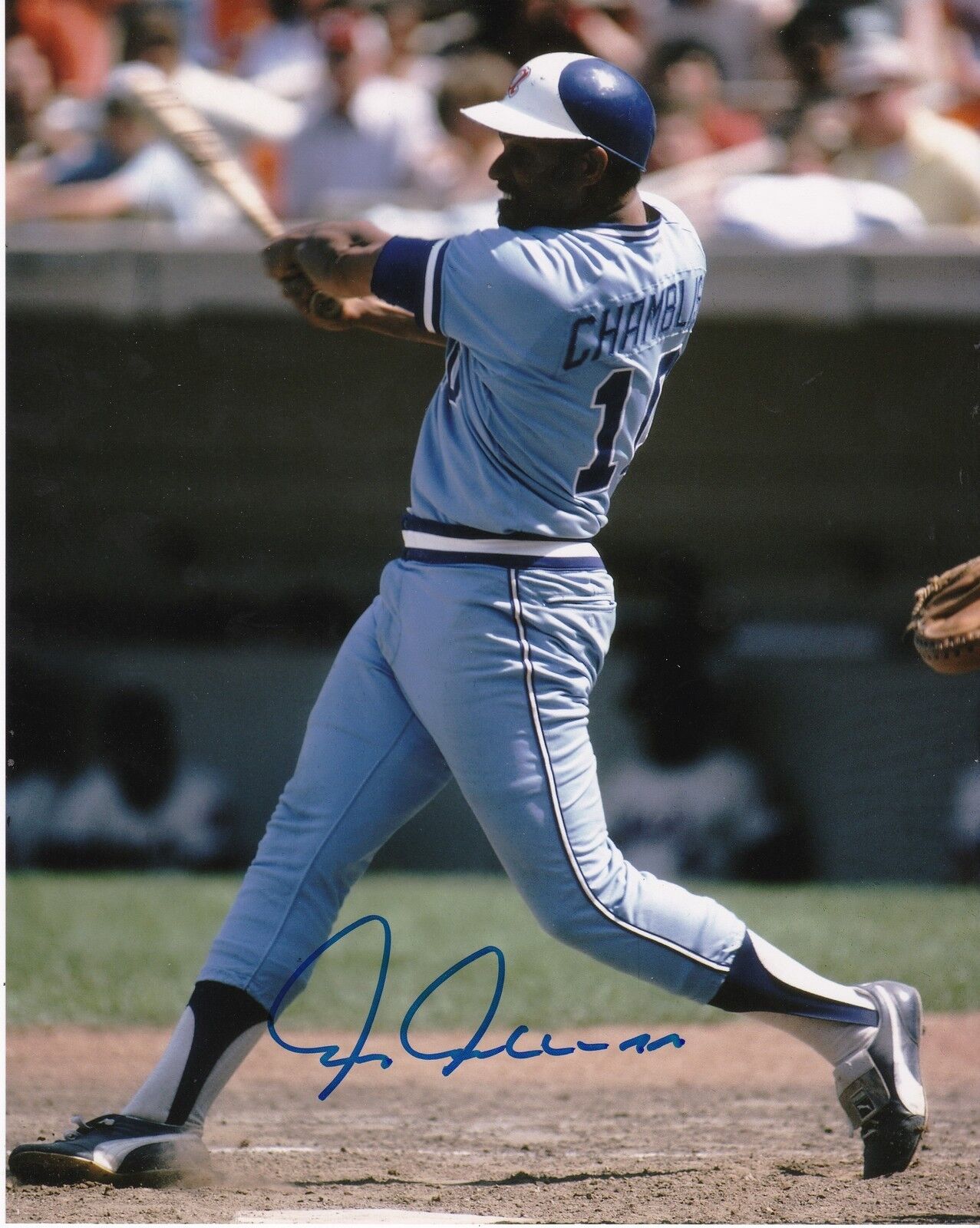 CHRIS CHAMBLISS ATLANTA BRAVES ACTION SIGNED 8x10