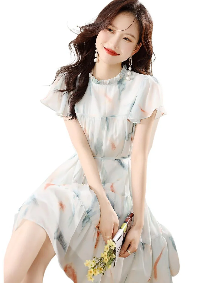 Athvotar Athvotar High-End Fairy Dress Women's Summer 2025 New Super Fairy Princess Dress Holiday Style Beautiful Long Dress