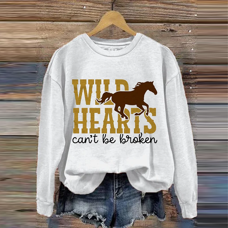 Wild Hearts Can't Be Broken Print Crew Neck Sweatshirt