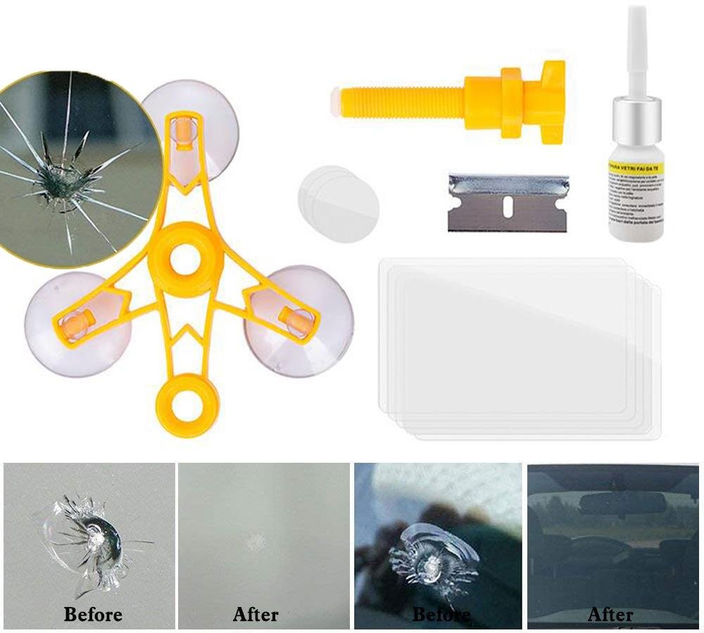 ひび割れ 補修 フロントガラス リペア キット 飛び石 傷 修理 穴埋め 修復