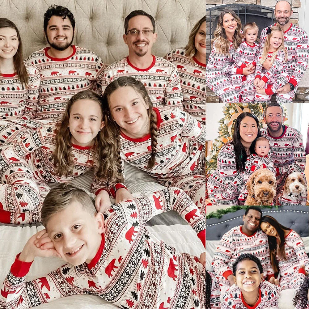 Classic Christmas Print Family Pajamas