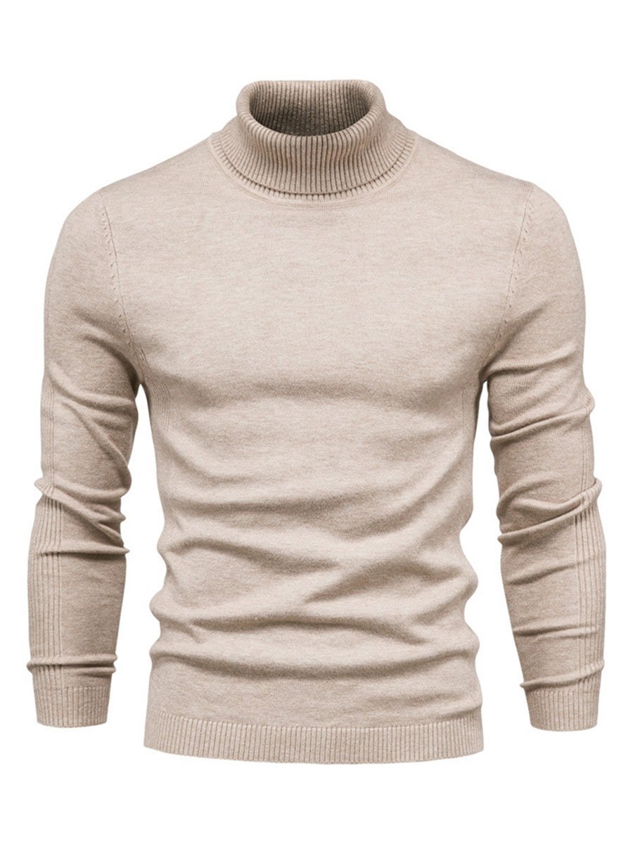 Men's Solid Color Casual Pullover Sweater