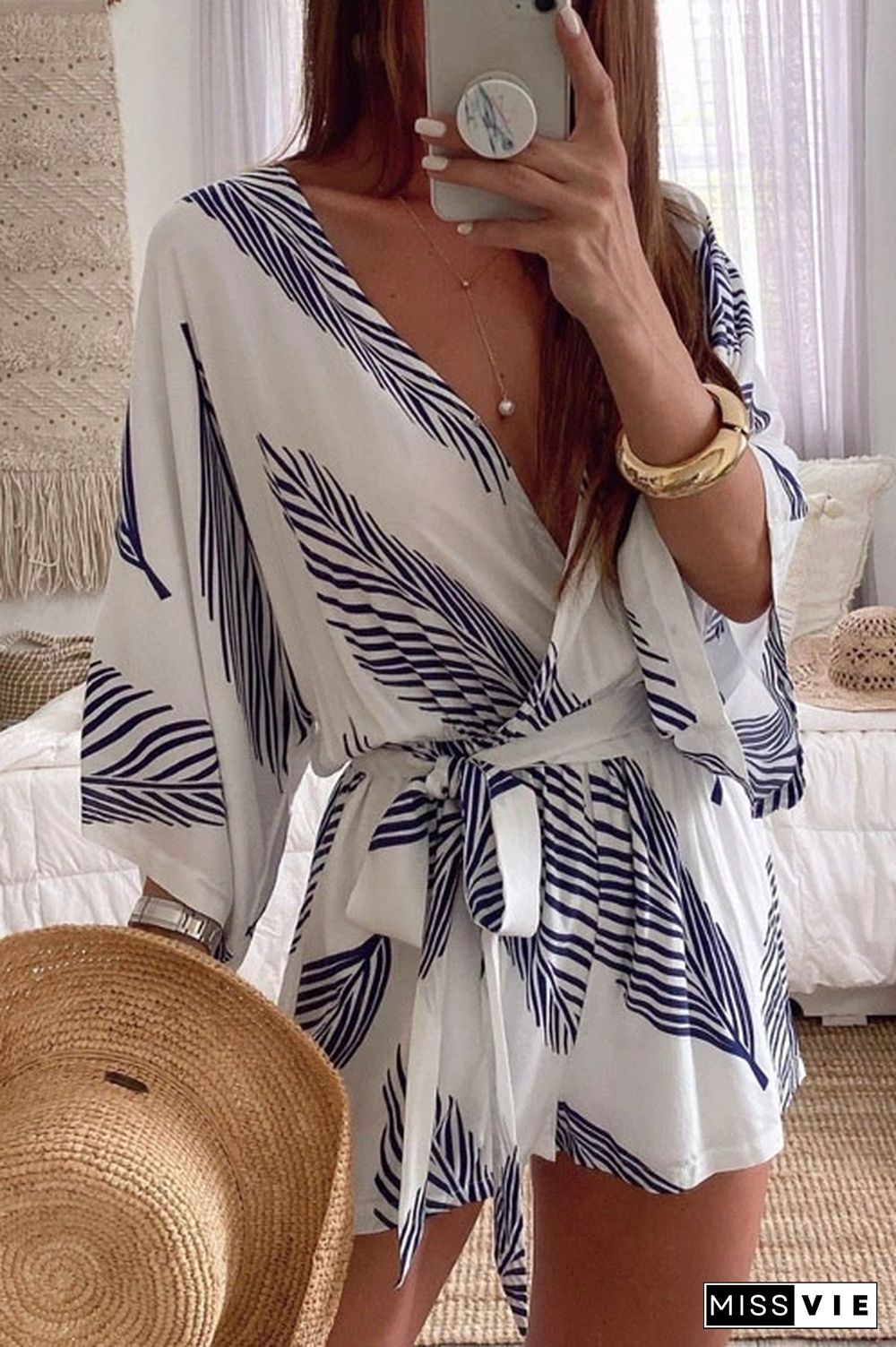 Plantain Leave Batwing Romper