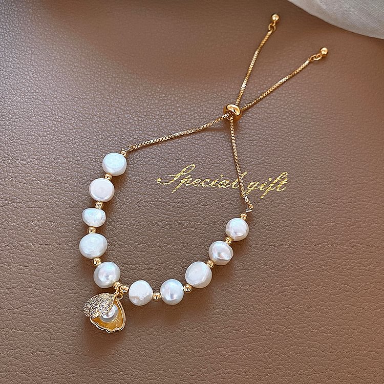 Gold Plated Opal Baroque Pearl Bracelet 