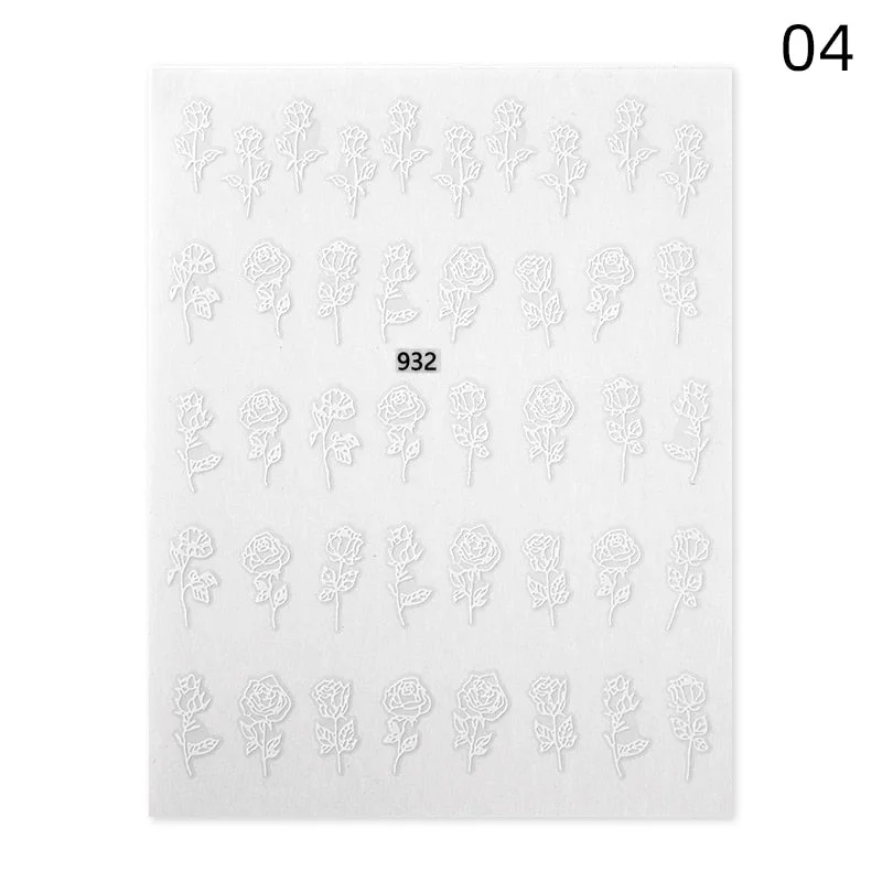 1 Sheet 3D Nail Stars Love Stickers Glitter Shiny Decoration Decal DIY Transfer Adhesive Colorful Nail Tips Tattoo Manicuring