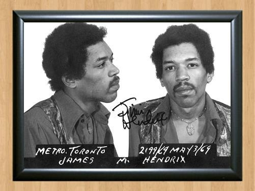 Jimi Hendrix Mug Shot Signed Autographed Photo Poster painting Poster Print Memorabilia A3 Size 11.7x16.5