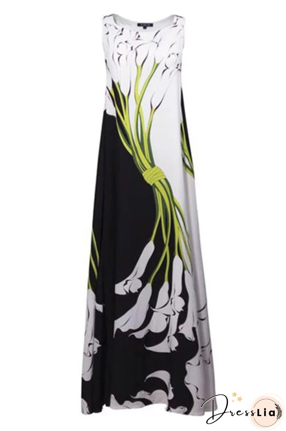 Print Sleeveless Vacation Dress