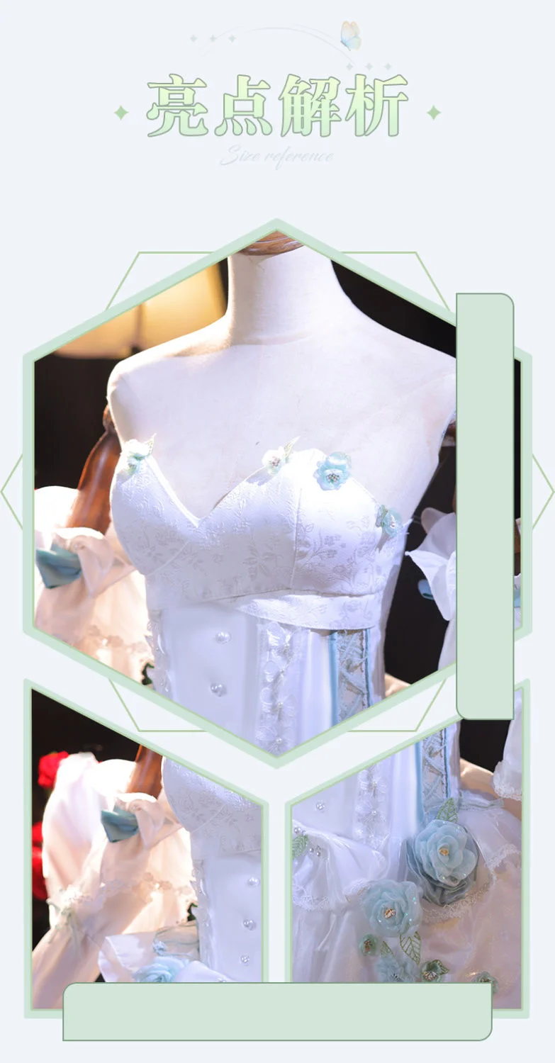 [Wetrose] Lynette Angel's Courtyard SR Cosplay Costume White Ballet Dress Wig Full Set
