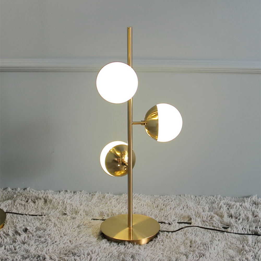 Gold Metal Glass Globe LED Tree Floor Lamp
