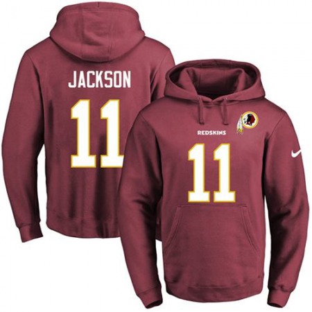Redskins #11 DeSean Jackson Burgundy Red Name & Number Pullover NFL Hoodie
