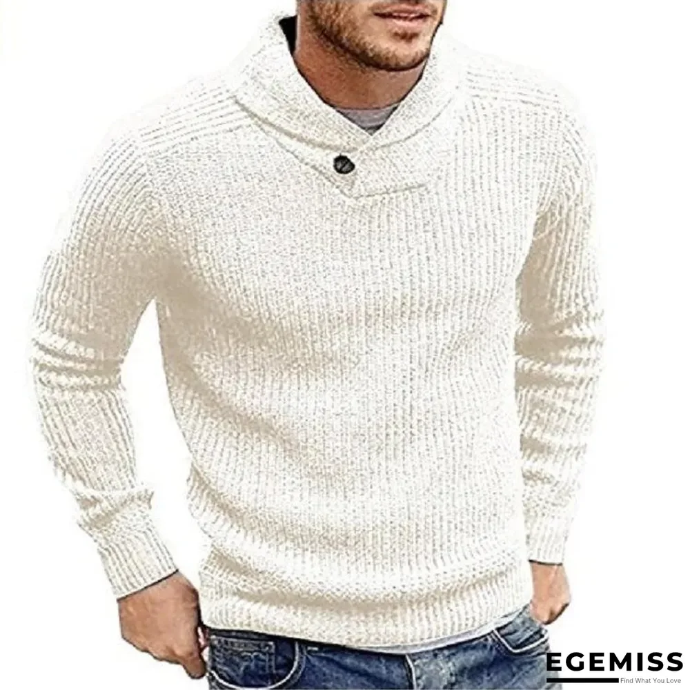 Men's Sweater Solid Color Pullover Sweater | EGEMISS